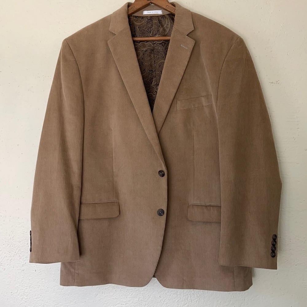 CHAPS Men’s Corduroy Tan Blazer Sport Coat 46R